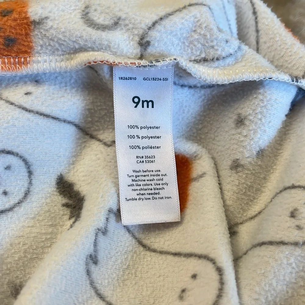 ❤️2 for 10$❤️ Carter’s Fleece Halloween Double Zip Sleeper, 9 Months
